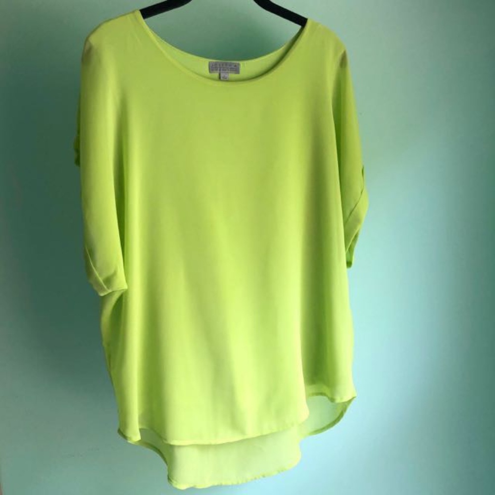Lime Green Chiffon Top
